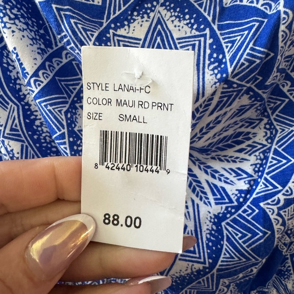 Blue and White Patterned Maxi Dress - Picture 5 of 5